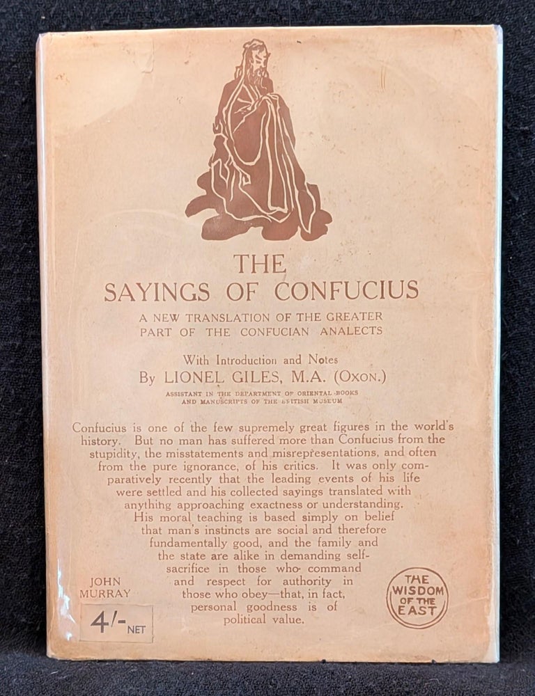 Item #006569 The Sayings of Confucius. Lionel Giles, Notes Intro.