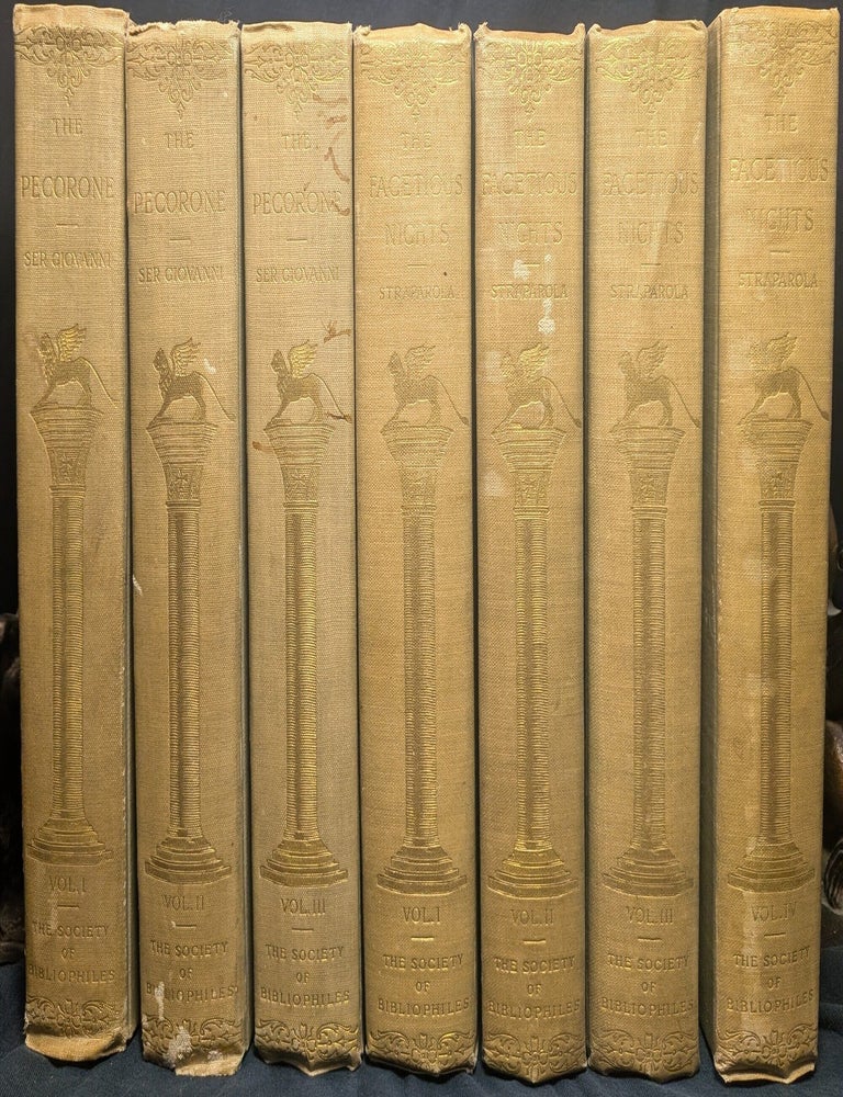 Item #006743 The Facetious Nights of Straparola, and The Pecorone of Ser Giovanni (7 Volumes). Giovanni Francesco Straparola Da Caravaggio, Ser Giovanni | W. G. Waters, trans.